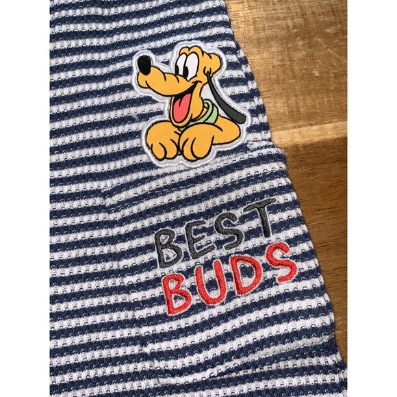 Disney Baby Mickey Pluto Best Buds Striped Romper For Infant Size 3-6M - Picture 4 of 10